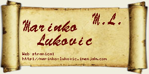 Marinko Luković vizit kartica